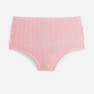 NWOT High-waisted bikini bottom in seersucker